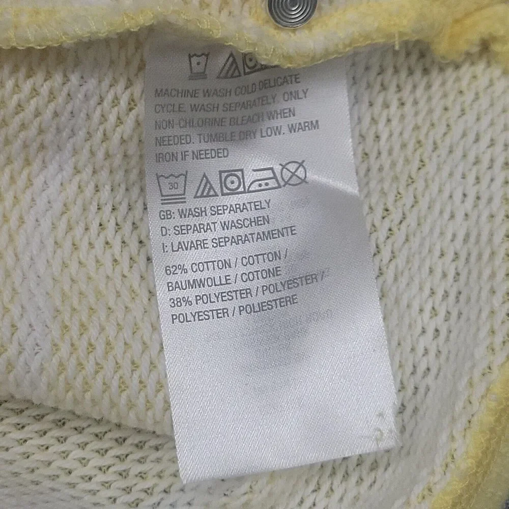 Sport Savvy Textured French Terry Hoodie Medium Sz Yellow Sweatshirt Top Pockets - Picture 9 of 10